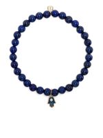 Sydney Evan bracelet Hamsa en or 14 ct à perles - Bleu - thumbnail