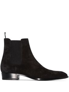 Saint Laurent bottines chelsea Wyatt 30 en daim - Marron