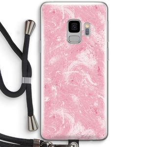 Abstract Painting Pink: Samsung Galaxy S9 Transparant Hoesje met koord