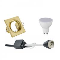 Mat Gouden LED Inbouwspot Set - GU10 - 4W - 6400K - Kantelbaar - 80mm
