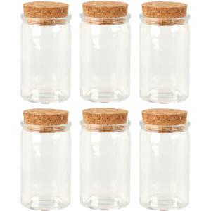 Glazen flesjes met kurk dop - set 60x - transparant - glas - 50 ml