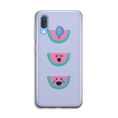 Smiley watermeloen: Samsung Galaxy A40 Transparant Hoesje