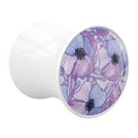 Double Flared Plug met bloemendesign Acryl Tunnels & Plugs