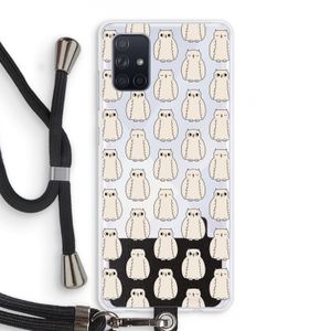 Uilen: Samsung Galaxy A71 Transparant Hoesje met koord
