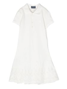 Ralph Lauren Kids robe en broderie anglaise à manches courtes - Blanc