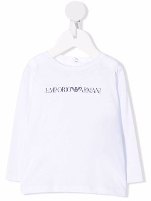 Emporio Armani Kids t-shirt à logo imprimé - Blanc