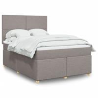 Boxspring met matras stof taupe 140x190 cm