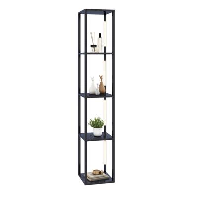 163 cm Vloerlamp Moderne Staande Lamp met 3 Niveaus Dimbare LED Lampen 4-Laags Planken Voetschakelaar