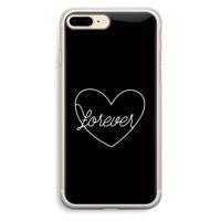 Forever heart black: iPhone 7 Plus Transparant Hoesje