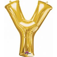 Grote letter ballon goud Y 86 cm - thumbnail