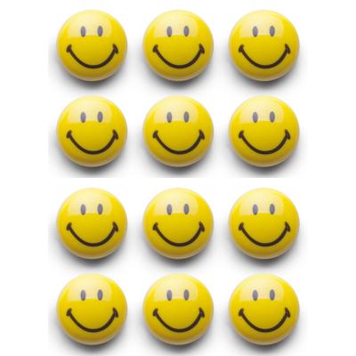 Zeller Magneten Smile / Emoticon - 12x - kunststof - 3 cm - koelkast / whiteboard