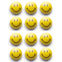 Zeller Magneten Smile / Emoticon - 12x - kunststof - 3 cm - koelkast / whiteboard