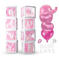 Fissaly® 58 Stuks Babyshower Meisje & Gender Reveal Versiering Dozen – Baby Girl – Mommy to Be Party - Ballonnen Pakket - thumbnail