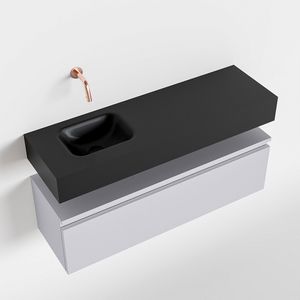 Toiletmeubel Mondiaz Andor | 100 cm | Meubelkleur Cale | Lex vrijhangend wastafel Urban Links | Zonder kraangat