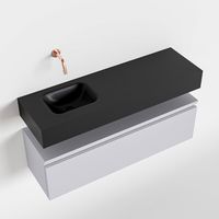 Toiletmeubel Mondiaz Andor | 100 cm | Meubelkleur Cale | Lex vrijhangend wastafel Urban Links | Zonder kraangat