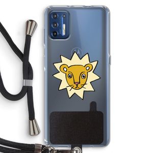 Kleine leeuw: Motorola Moto G9 Plus Transparant Hoesje met koord