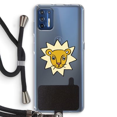 Kleine leeuw: Motorola Moto G9 Plus Transparant Hoesje met koord