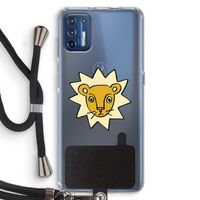 Kleine leeuw: Motorola Moto G9 Plus Transparant Hoesje met koord