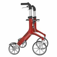 Lichtgewicht rollator Let&apos;s Fly (6,9 kg) | TrustCare | Grote wielen en weggewerkte remkabels | Rood | Design | TCLFLYRE0250