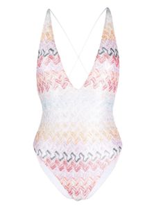 Missoni maillot de bain imprimé à col v profond - Rose