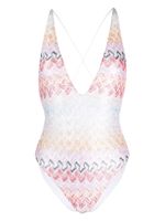 Missoni maillot de bain imprimé à col v profond - Rose - thumbnail