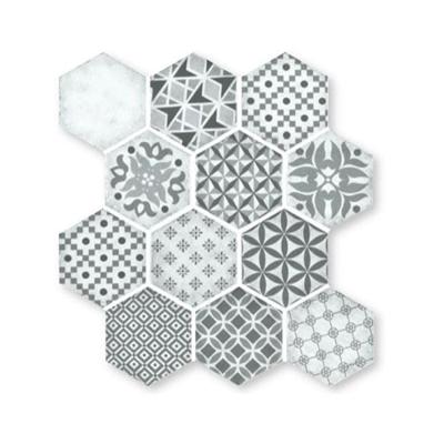 Terre d&apos;Azur Epoca Mozaiek Tegel Hexagon - Grijs Porselein Geglazuurd 280x300 mm