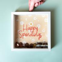 Houten Spaarpot - Happy Spendings