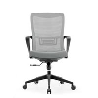 Bureaustoel - kantoorstoel - hoogte verstelbaar - ergonomisch - grijs - thumbnail