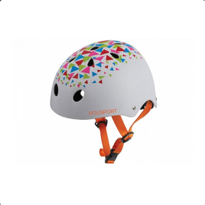 Polisport urban radical fietshelm s 53-55cm triangles wit/goudanje