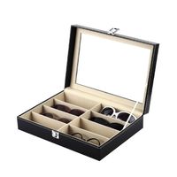 Zonnebrillen opberg box voor 8 brillen Zwart - thumbnail