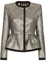 Dolce & Gabbana veste en brocart à ourlet péplum - Argent