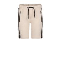 Shoeby Jill & Mitch slim fit sweatshort Follie met zijstreep zand/zwart - thumbnail