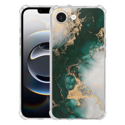 Apple iPhone 16e Hoesje - Marmer Groen TPU Antishock Apple iPhone 16e Hoesje - Marmer Groen TPU Antishock