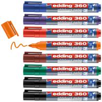 Edding 360 4-360-8-S2999 Whiteboardmarkerset Zwart, Rood, Blauw, Groen, Oranje, Bruin, Violet 8 stuk(s) - thumbnail