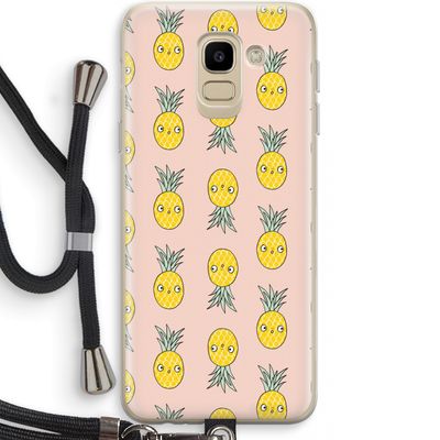 Ananas: Samsung Galaxy J6 (2018) Transparant Hoesje met koord