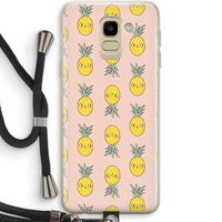 Ananas: Samsung Galaxy J6 (2018) Transparant Hoesje met koord