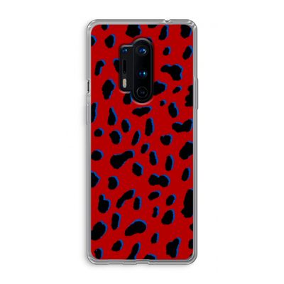 Red Leopard: OnePlus 8 Pro Transparant Hoesje