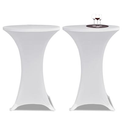 VidaXL Statafelhoes stretch ø70cm wit (2 stuks)