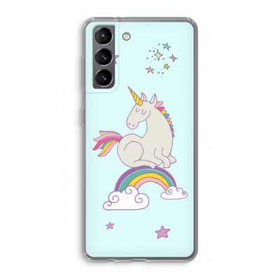 Regenboog eenhoorn: Samsung Galaxy S21 Transparant Hoesje