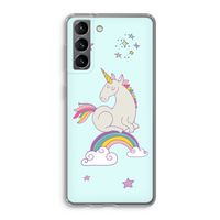 Regenboog eenhoorn: Samsung Galaxy S21 Transparant Hoesje