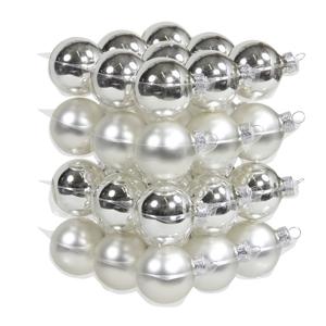 Kleine kerstballen - 36x st - zilver - D4 cm - glas - kerstversiering