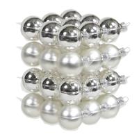 Kleine kerstballen - 36x st - zilver - D4 cm - glas - kerstversiering