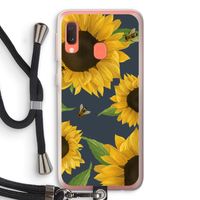 Sunflower and bees: Samsung Galaxy A20e Transparant Hoesje met koord