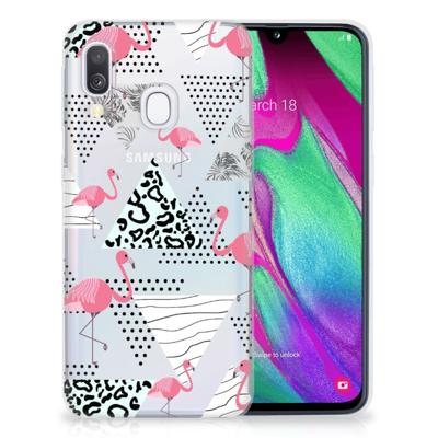 Samsung Galaxy A40 | TPU Hoesje | Flamingo Triangle