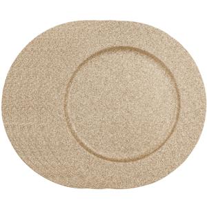 Diner/kerstdiner onderborden - 6x st - goud - glitter - kunststof - D33 x H1,6 cm- rond