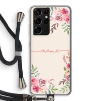 Rozen: Samsung Galaxy S21 Ultra Transparant Hoesje met koord