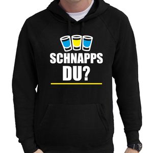 Apres ski hoodie Schnapps du zwart heren - Wintersport capuchon sweater