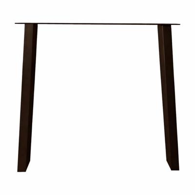 Stalen tafelpoot anodic brown trapezium 80 bij 10 cm en hoogte 72 cm (4 x 10 cm)