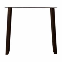 Stalen tafelpoot anodic brown trapezium 80 bij 10 cm en hoogte 72 cm (4 x 10 cm)