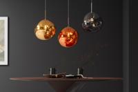 Ronde hanglamp LIQUID DIAMOND 35cm rookglas stalen bollamp - 46019